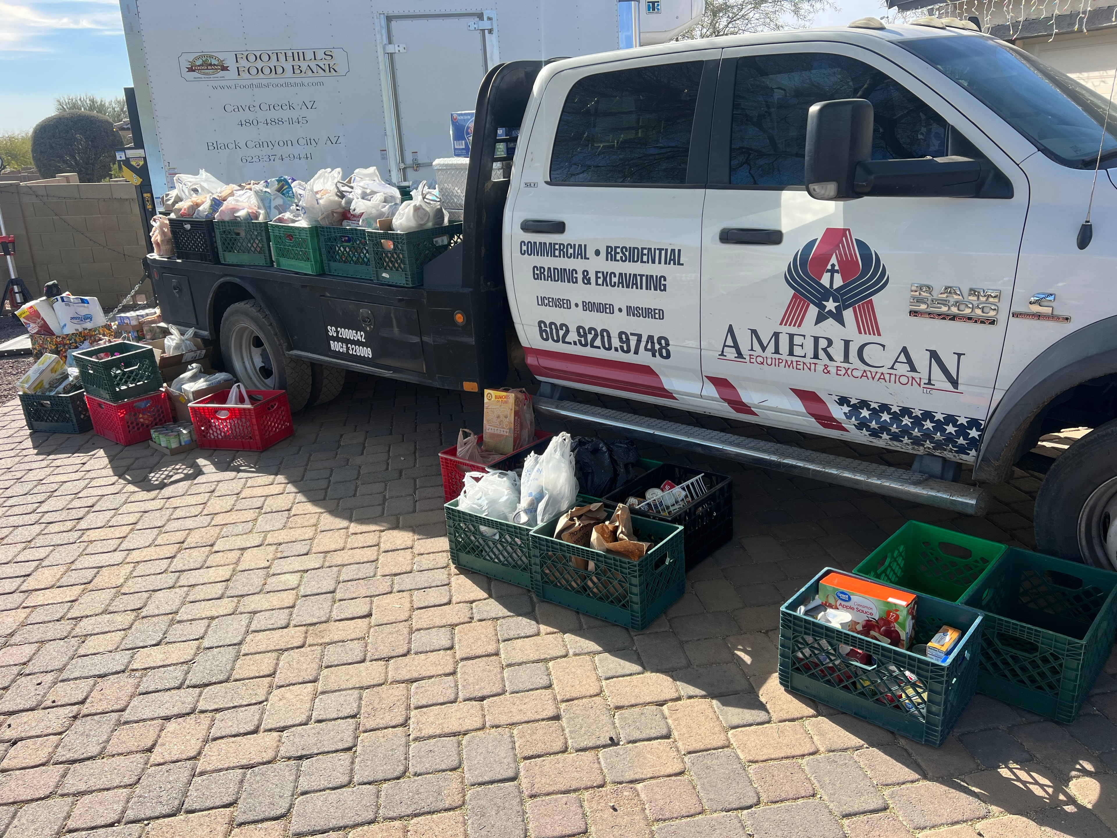 American Equipment and Excavation community food drive event